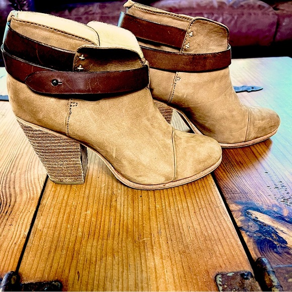 Rag & Bone HARROW Ankle Boots Size 7 
Cognac Luxe Suede Boho Chic Southwestern - Picture 3 of 9